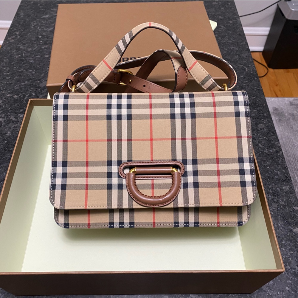 Classic Burberry Bag with Brown Accents